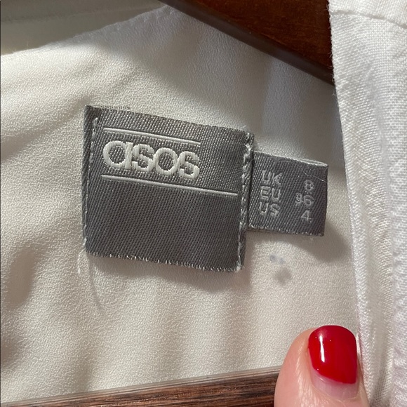 ASOS White Ruffle Detail Blouse - Picture 3 of 4